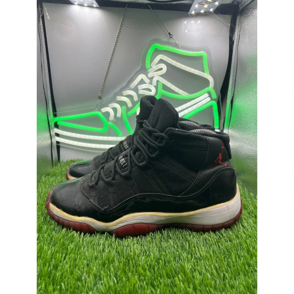 Air Jordan 11 Retro 2012 Bred Black Red Basketball Shoes Sneakers Mens Size‎ 7